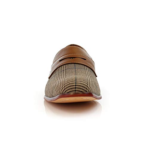 Image of Ferro Aldo Men's Classic Penny Loafers & Slip-On Dress Shoes | Woven, Floral, and Plaid Styles |