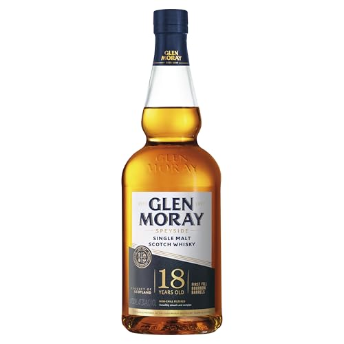 Glen Moray 18 Jahre | Schottischer Single Malt Whisky aus der Speyside | mit Geschenkverpackung | 1 x 0 7 l