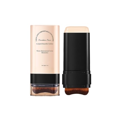 Maquillaje en Barra - Foundation Stick Coreano 2 en 1 con Base de Maquillaje y Contorno, Cobertura Total y Fórmula Hidratante para Todo Tipo de Piel, Acabado Natural Duradero (#2, 20g)