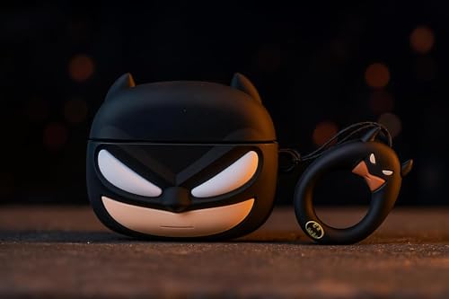 Image of Silicone Case Compatible for Apple Airpods 4 (2024) Cute Design for AirPods 4 with Active Noise Cancellation (ANC) with Keychain Hook Shockproof Protective Case (Bat-Man)