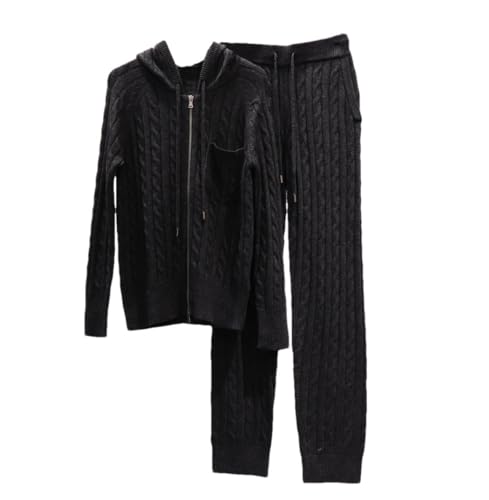 Ensemble cachemire et laine femme Haitpant tricoté avec pantalon et sweat capuche