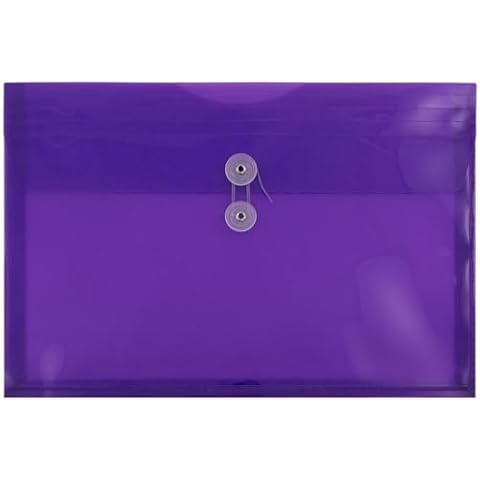 JAM Paper Purple Plastic Envelopes with Closure Cover
