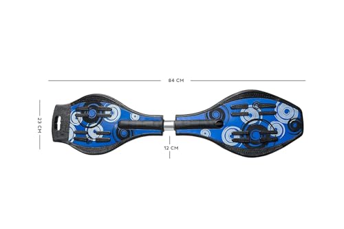 Image of Aluminium Wave Board Skateboard with Carry Bag, Anti-Slip Deck Caster Board with 360 Rotating Wheels, Durable Lightweight Street Surfing Board for Kids Teens Adults (Design 4)