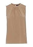 Ärmellose Georgette-Bluse HALLHUBER Blusentop aus Georgette gerade geschnitten Camel, 38