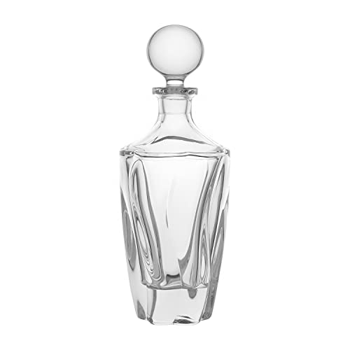 Image of Pure Home and Living, Handcrafted in Czech Republic, Made of Crystal Glass, Clear Barley Decanter (750 ML, 1 Piece)