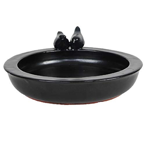 Esschert Design Abreuvoir Rond Anthracite pour Oiseaux