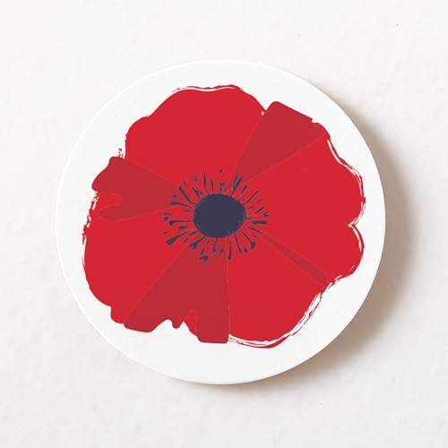 stika.co Paquete de 24 etiquetas de papel de amapola roja – Remembering Our Heroes – Adhesivo de amapola roja homenaje para el Día del Recuerdo, Día de Anzac, Día del Armisticio