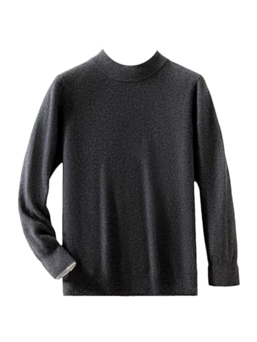 Men's Merino Wool Sweater Mock-Neck Pullovers Autumn Winter Casual Male Tops
