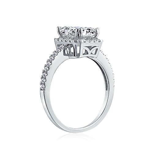 Personalize Cubic Zirconia Art Deco Style 2-5 CTW Halo AAA Simulated Blue Sapphire CZ Canary Yellow Rectangle Emerald Cut Engagement Ring .925 Sterling Silver Rose Gold Plated2