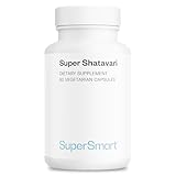 Super Shatavari - Natürliche Unterstützung für die Menopause - Reduzierung von Hitzewallungen, Nachtschweiß, Müdigkeit und Stimmungsschwankungen - 60 Pflanzliche Kapseln - SuperSmart