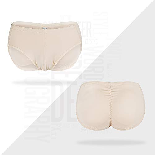 NonEcho Men Padded Underwear Briefs Boxers Men Butt Booster Hip Enhancer 4 Detachable Pads