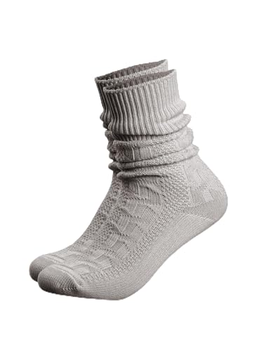 HerzSticht Herren Kurze Trachtensocken 1er Pack (Modell: Enzian) Trachtenstrümpfe Grau 47-50