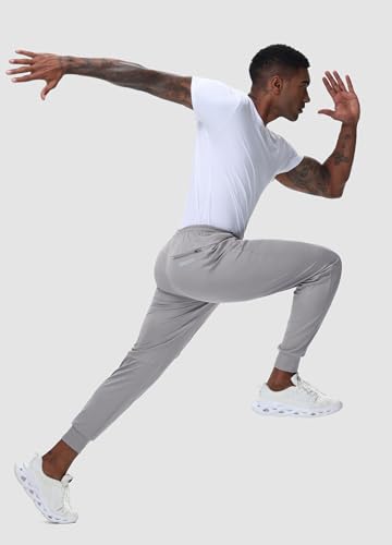 JWM Regular/Tall Mens Athletic Joggers Pants Long Inseam Tapered Sweatpant Workout Running Gym Training with 3 Zipper Pockets