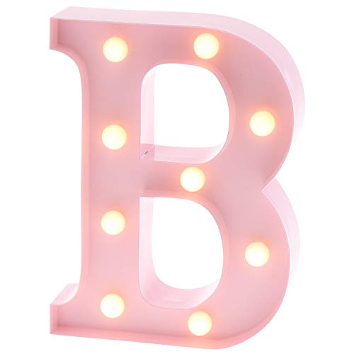 Barnyard Designs Metal Marquee Letter B Light Up Wall Initial Nursery Letter, Home