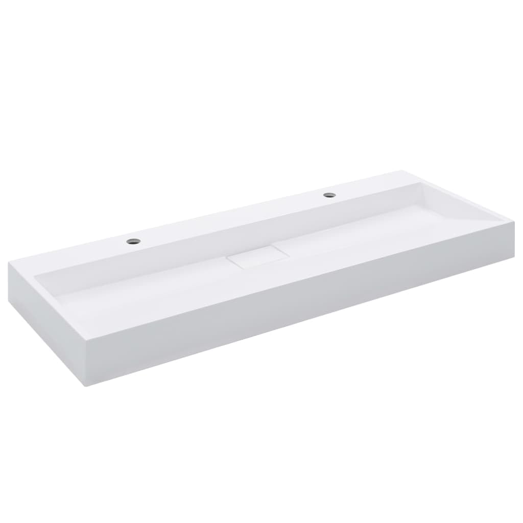 vidaXL Lavabo Lave-Mains Vasque à Poser Evier Vasque à Monter Salle de Bain Intérieur Salle d'Eau Cabine de Toilette Maison 120x46x11 cm Fonte Minérale