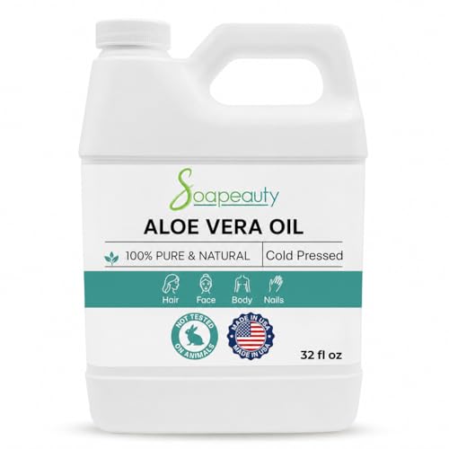 Soapeauty ALOE VERA OIL for Skin, Face, Hair | Moisturizes and Soothes | 100% Natural Oil Cold Pressed - 32 Fl Oz