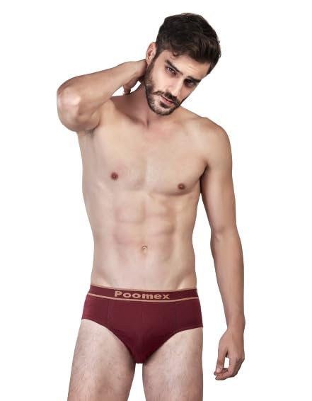 Image of Poomex Men's Cotton Briefs - Pack of 2 (Assorted Colours)