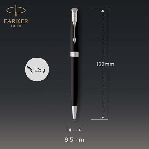 Stylo bille Parker Sonnet noir mat attributs palladium - 2