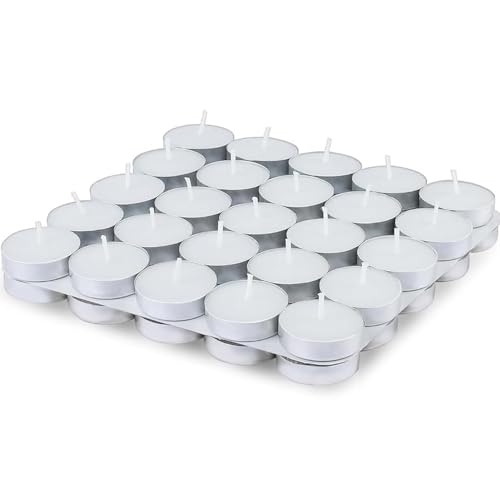ViMe Tealight Candles Pack of 50 | Unscented Long Burning Wax Candles |...
