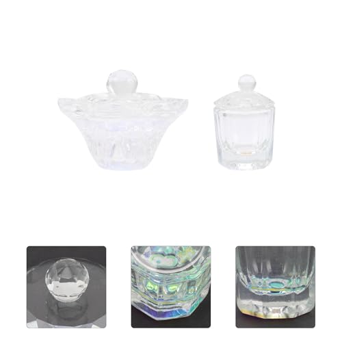 2 Vasos de Vidrio para Arte de Uñas con Tapa miniatura 7