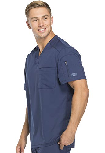 Image of Dickies Dynamix Scrubs for Men Athletic-Inspired V-Neck Chest Pocket Scrub Top with Four-Way Stretch & Moisture Wicking DK610