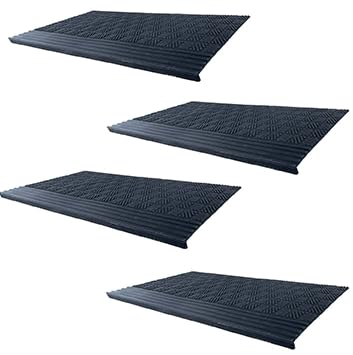 4 Piece Bull Nose Rubber Stair Tread Set 30 x 10 inch