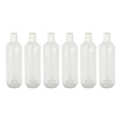 Image of PEARLPET Gemini BPA-Free Plastic Water Bottle Set |Lightweight, Leak-Proof & Freezer Safe - Pack of 6 (1000ml Each), Transparent