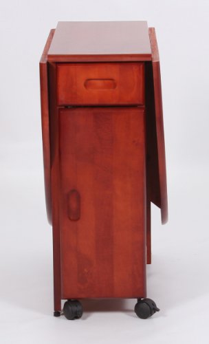 HGG Drop Leaf Table and 4 Chairs - Small Dining Table - Kitchen Dining - 4 Folding Chairs - 4 Seater Dining Set - Space Saver Table and Chairs - COLOUR Mahogany