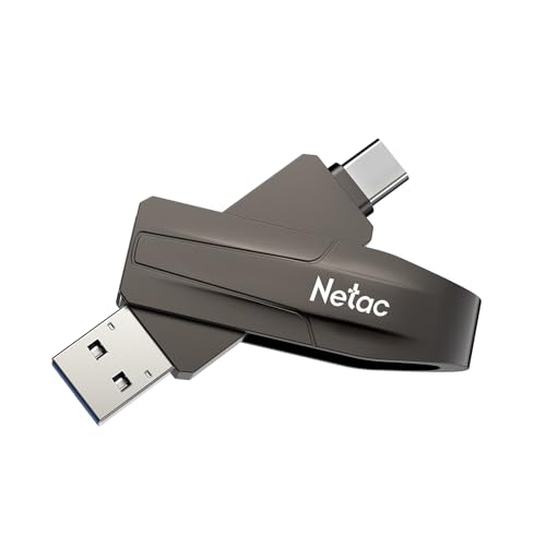 Netac 256GB Portable External USB Solid State Drive Type-c and USB 3.2 Dual Interface, up to 550MB/s...