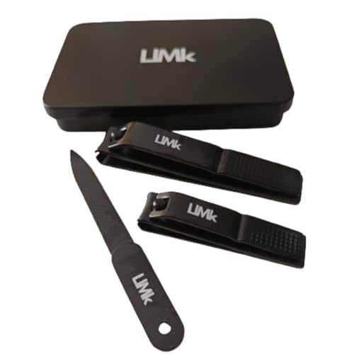 LELE MAKE ® Cortaúñas Profesional de Acero Inoxidable | Cortaúñas Grande para Adultos | Corta Unhas Pies con Lima y Caja de Regalo. (negro) |Incluye guía para el cuidado de las uñas