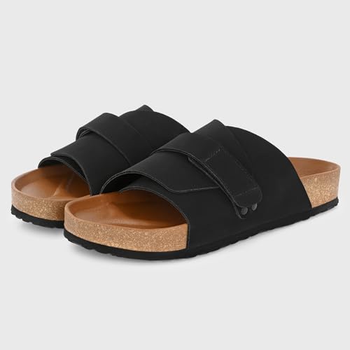 Image of Centrino Mens Cushion Sliders /Slippers| | Open Toe Design |Berkin-Style Slip-On Sandals | Lightweight & Comfortable | Arch Support | On-Grip Sole | Casual Outdoor Wear (6865)