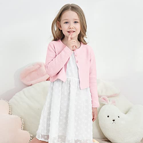 Girls' Long Sleeve Knitted Bolero Cardigan Kids Button Closure Shrug Sweaters Cropped Jacket Cover Up Tops3
