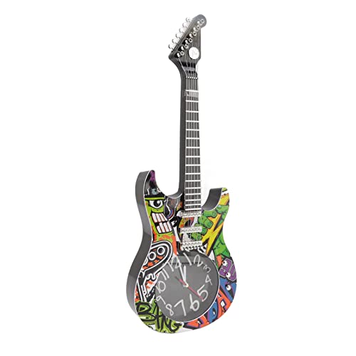 Horloge murale guitare 5680CC avec support pour salon