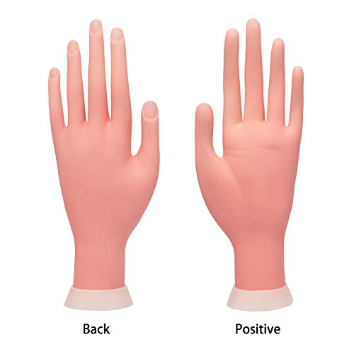 Krofaue A-90-US Nail Art Practice Hand Training Flexible Movable Fake Mannequin Hands Left & Right Manicure Tool thumb #2