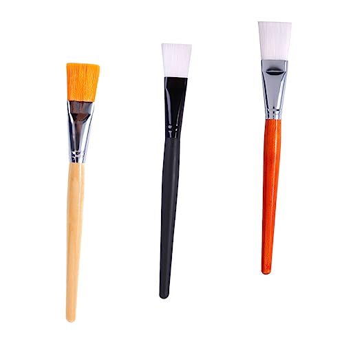 Ipetboom 3Pcs Face Mask Applicator Brush with Handle DIY Mask Tool for Even Comfortable Application for Skin Care and Beauty Enthusiasts Natural
