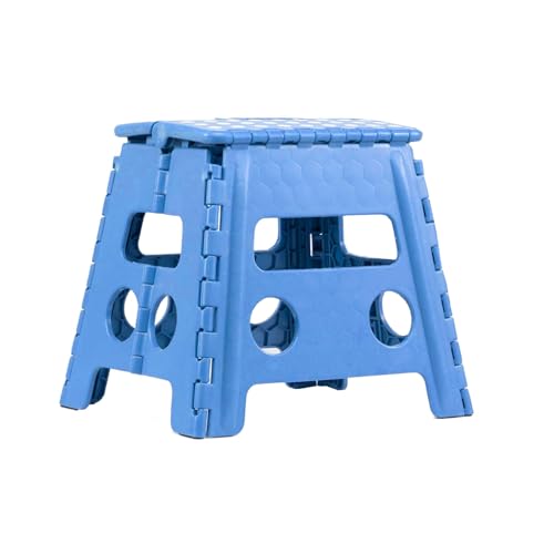 EASYSPEED Taburete Plegable Cocina o Baño, Escalera Pequeña, Taburete Infantil, Capacidad de Carga 150kg Banqueta, Escalón para Adultos y Niños, Azul (29 * 22 * 32cm)