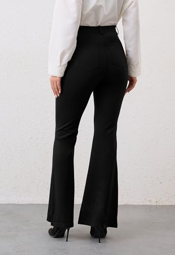VIMPEP Women’s Classic Yoga Dress Pants High Rise Flare Soft Feeling Pull On Work Yoga Pants for Business Office Work 21023