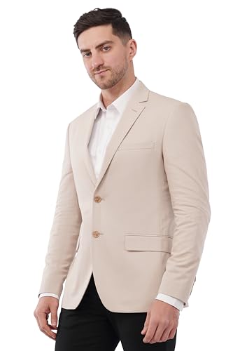 Image of SaintX Men's Premium Summer Blazer | Linen Cotton Blended Breathable Fabric | Fully Lined | Comfortable Slim Fit | Crafted for The Modern Gentleman | Casual & Formal Wear (JK08)