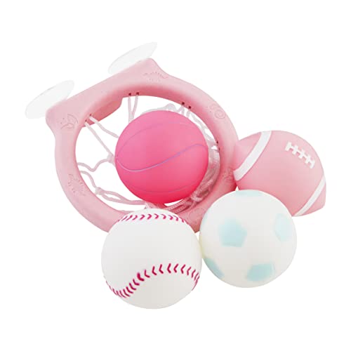 Image of Mud Pie Baby Girls' Pink Sports Bath Toy Set