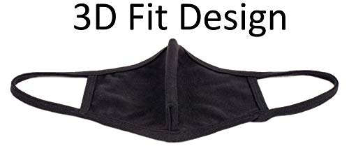 Organic Cotton Mask Black, 4 Pack