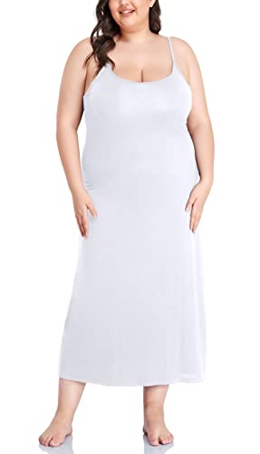 Image of Women's Full Slip for Under Dresses Plus Size Long Nightgown Cami Dress
