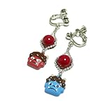 イヤリング 赤珊瑚 鬼 赤おに 青おに 節分チャーム シルバーカラー スクリューバック 【 開運 アイテム 】