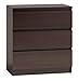 NOXEN Cassettiera M3 70 Wenge, Mobili da camera da letto, Armadietto, tre cassetti, Comodino, per casa, soggiorno, corridoio