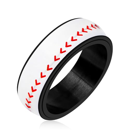 Bague anti-stress baseball en acier pour apaiser l'anxiété