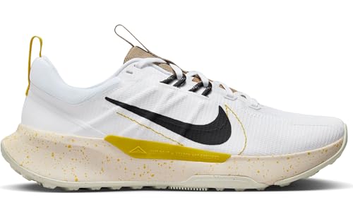 NIKE Tênis masculino de corrida baixo, Branco, preto, cáqui enxofre vívido, 9.5