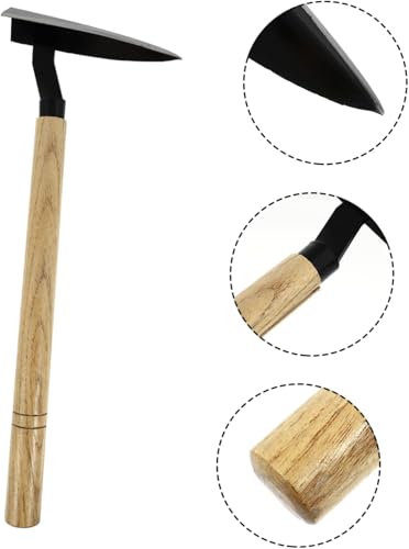Azada de mano con mango de madera para jardín miniatura 3