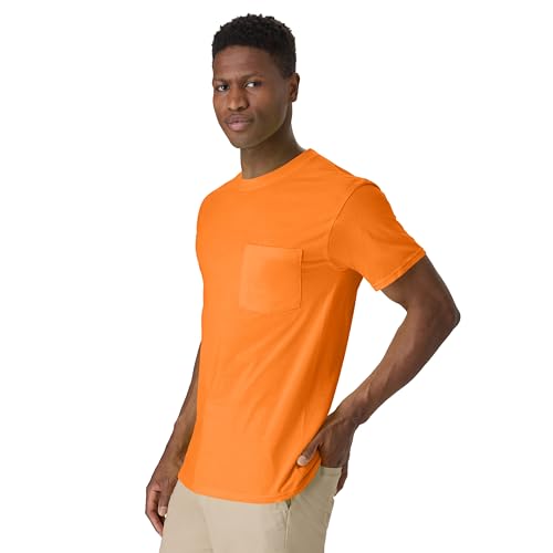 Hanes mens Men's Workwear Short Sleeve Tee (2-pack) T Shirt, Safety Orange, XX-Large US - image 6