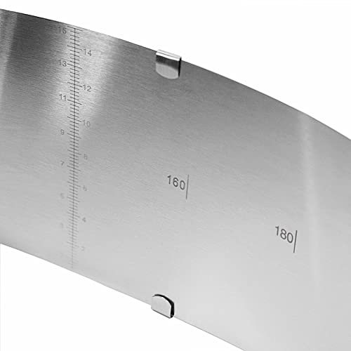 Foto von wenco verstellbarer Tortenring mit Skala, 15cm Höhe, verstellbarer Kuchenring mit 16-30cm Durchmesser, hitzebeständiger Backrahmen rund, Backzubehör aus Edelstahl