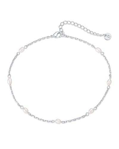 Image of PAVOI 14K Gold Plated Anklet for Women - Trendy Link Chain Ankle Bracelet Summer Jewelry - Boho Dainty Anklets with Cubic Zirconia, Beaded, Evil Eye, Star, Station, Pearls Adjustable Gold Jewelry