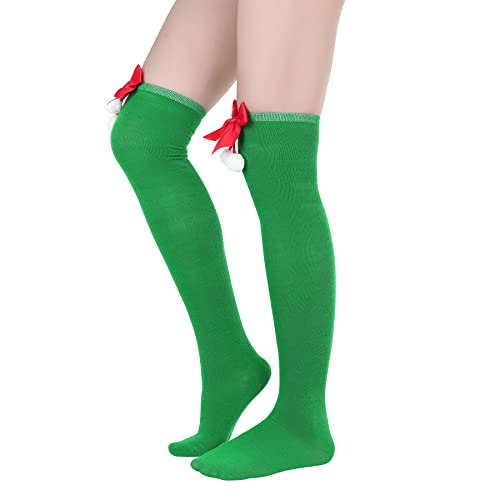 Image of Zando Womens Stripes Thigh High Socks Thigh Highs Casual Knee High Stockings